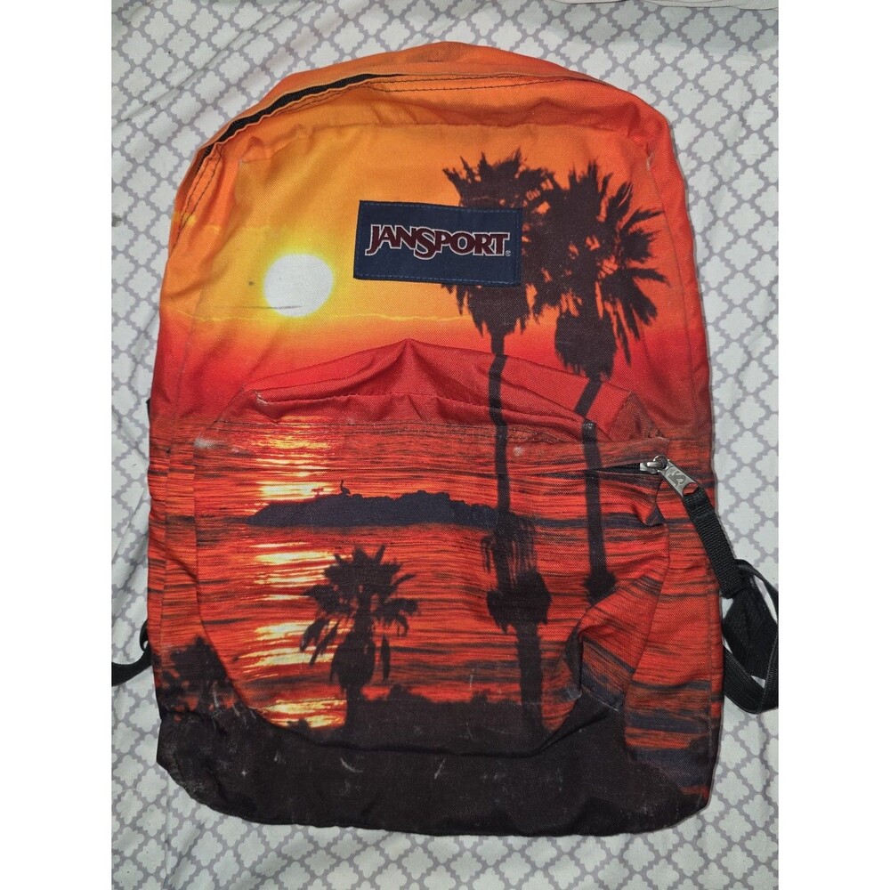 Jansport full size tropical scene backpack bookbag tote bag purse!